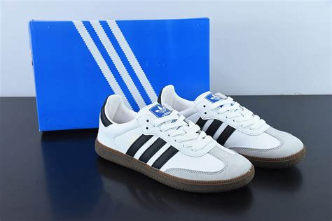 阿迪达斯Adidas Originals Samba Vegan OG桑巴舞系列皮革白黑 